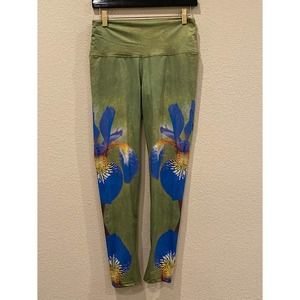 OM SHANTI Leggings Wearable Art Artsy Iris Size Medium